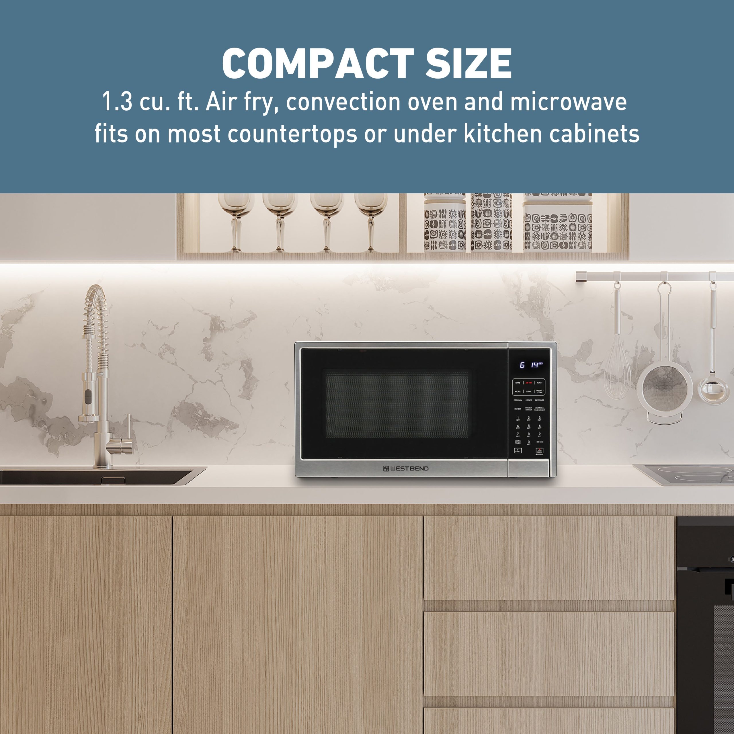 West Bend Microwave Air Fry, Convection Oven 3-in-1, 1.3 cu. ft. Capacity - Image 3