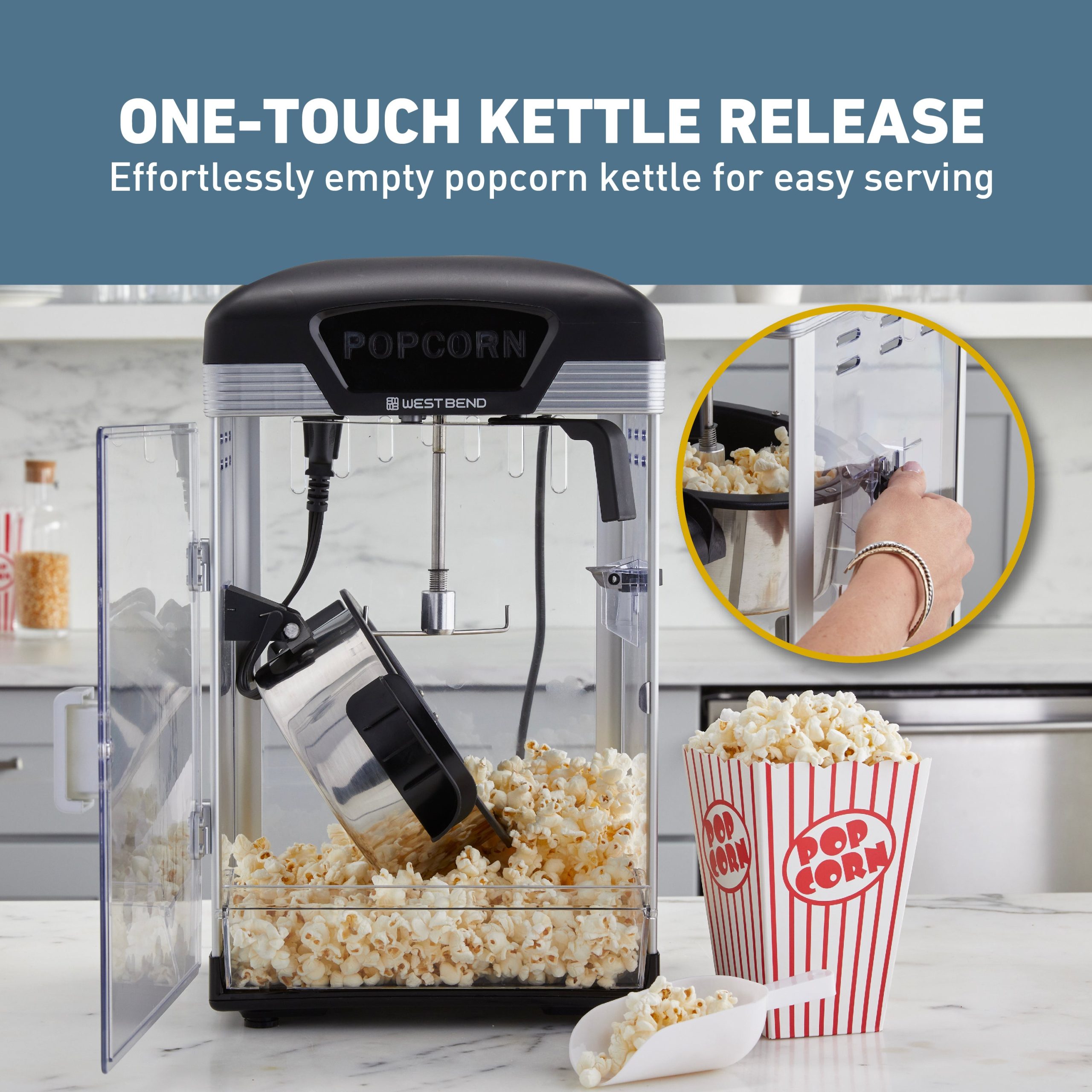 West Bend Theater Crazy 4 Qt. Popcorn Machine with Bags - Image 3