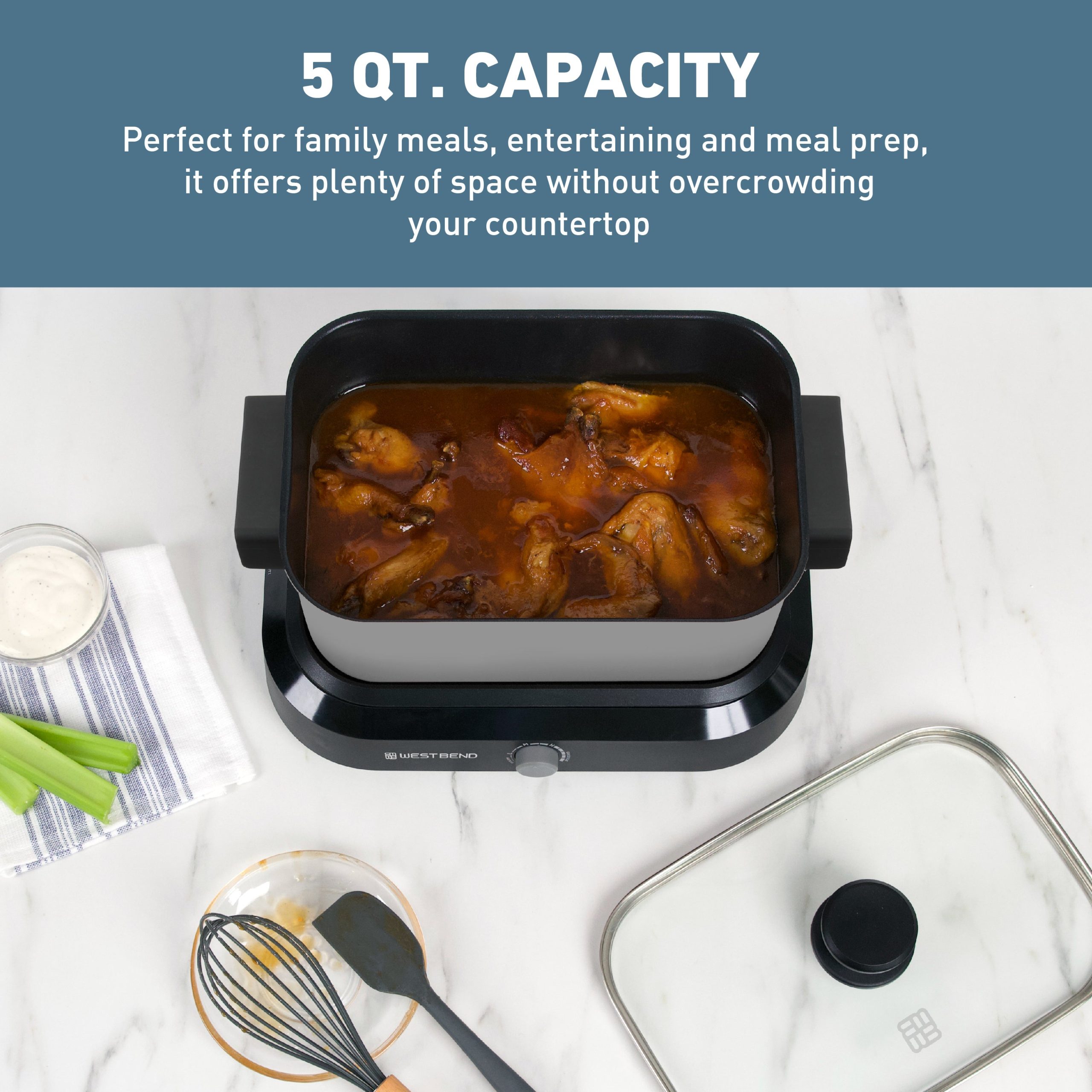 West Bend Versatility Cooker, 5 Qt. Capacity - Image 3