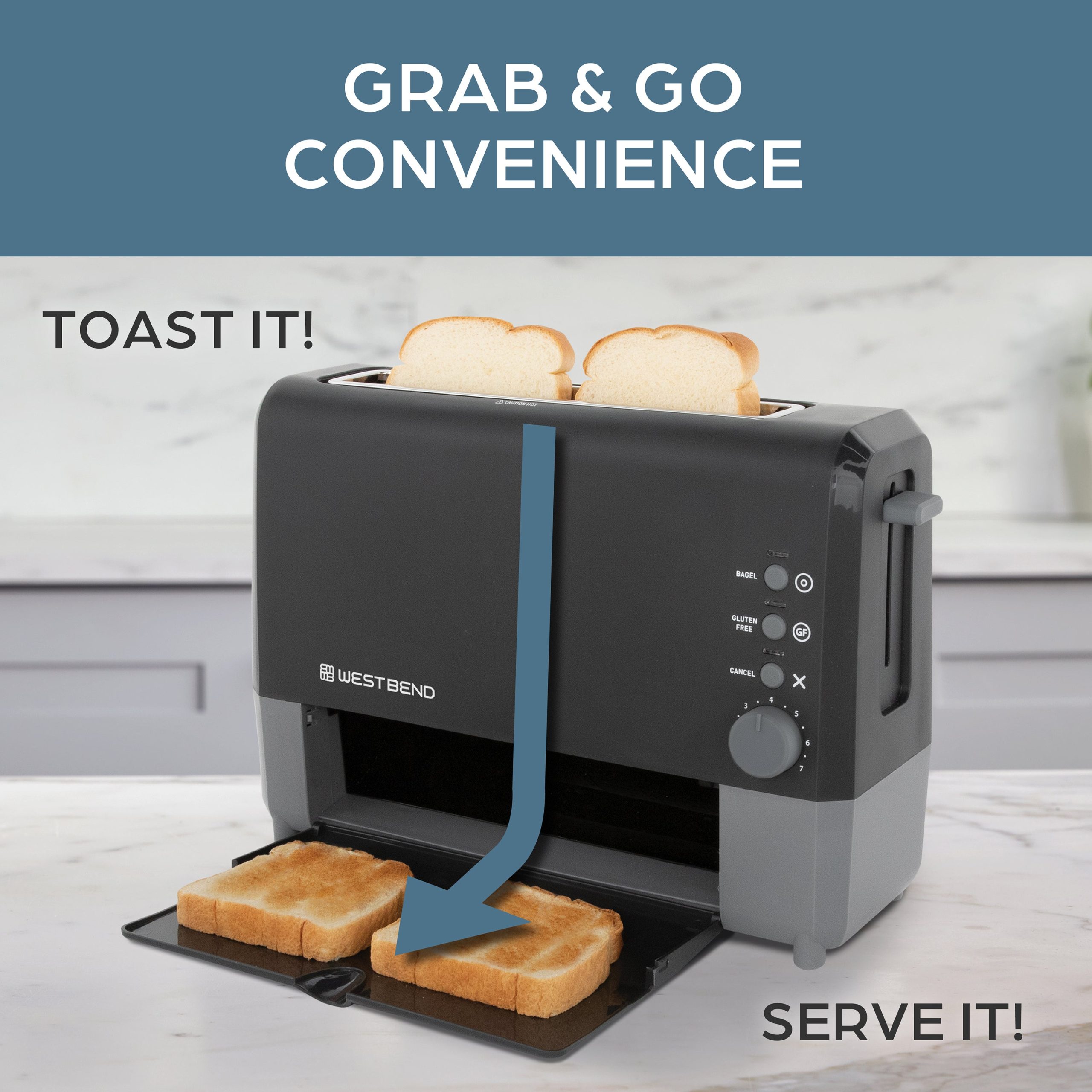 West Bend QuikServe 2-Slice Toaster with Extra Wide Slots - Image 4