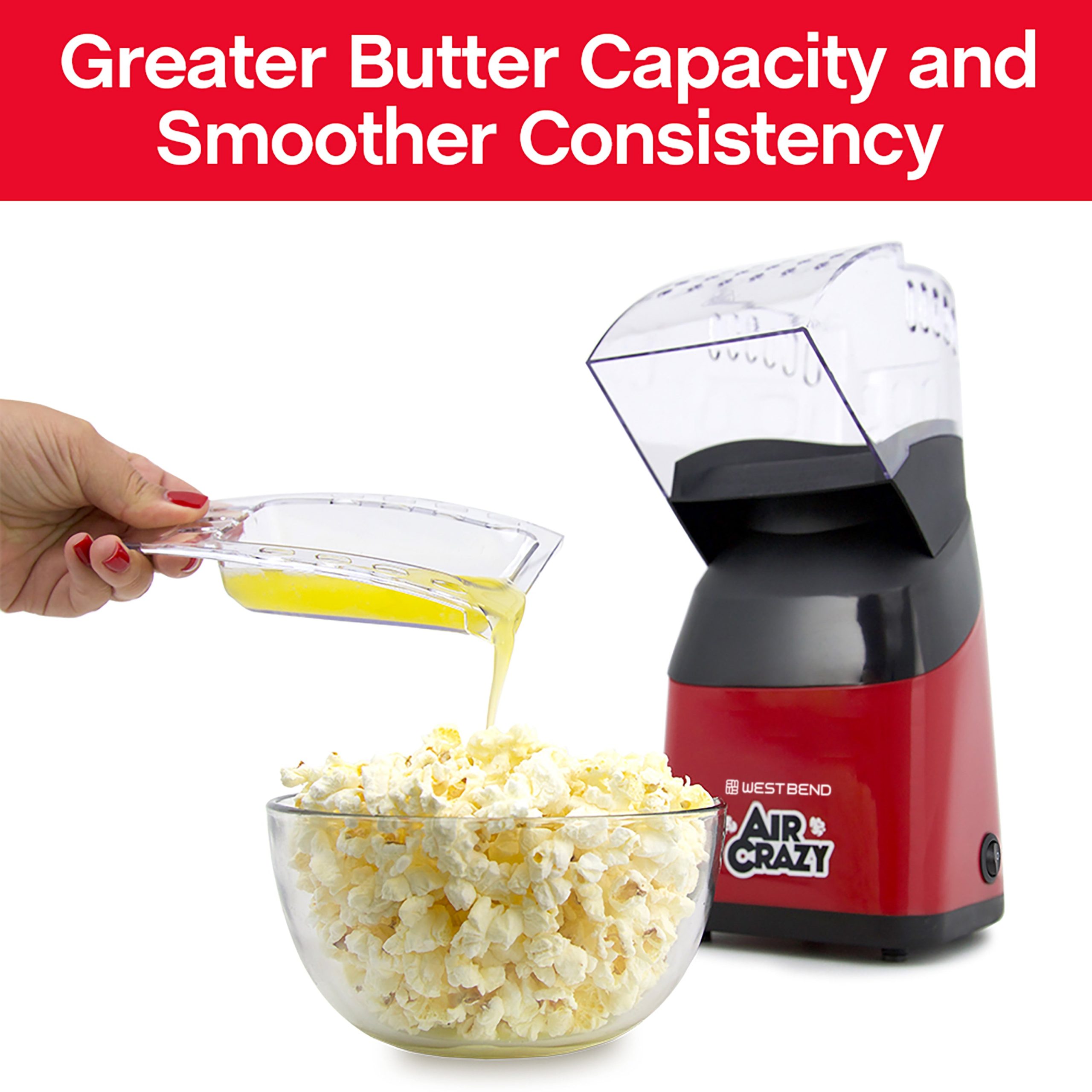 West Bend Air Crazy Hot Air Popcorn Machine, 4 Qt. Capacity - Image 3