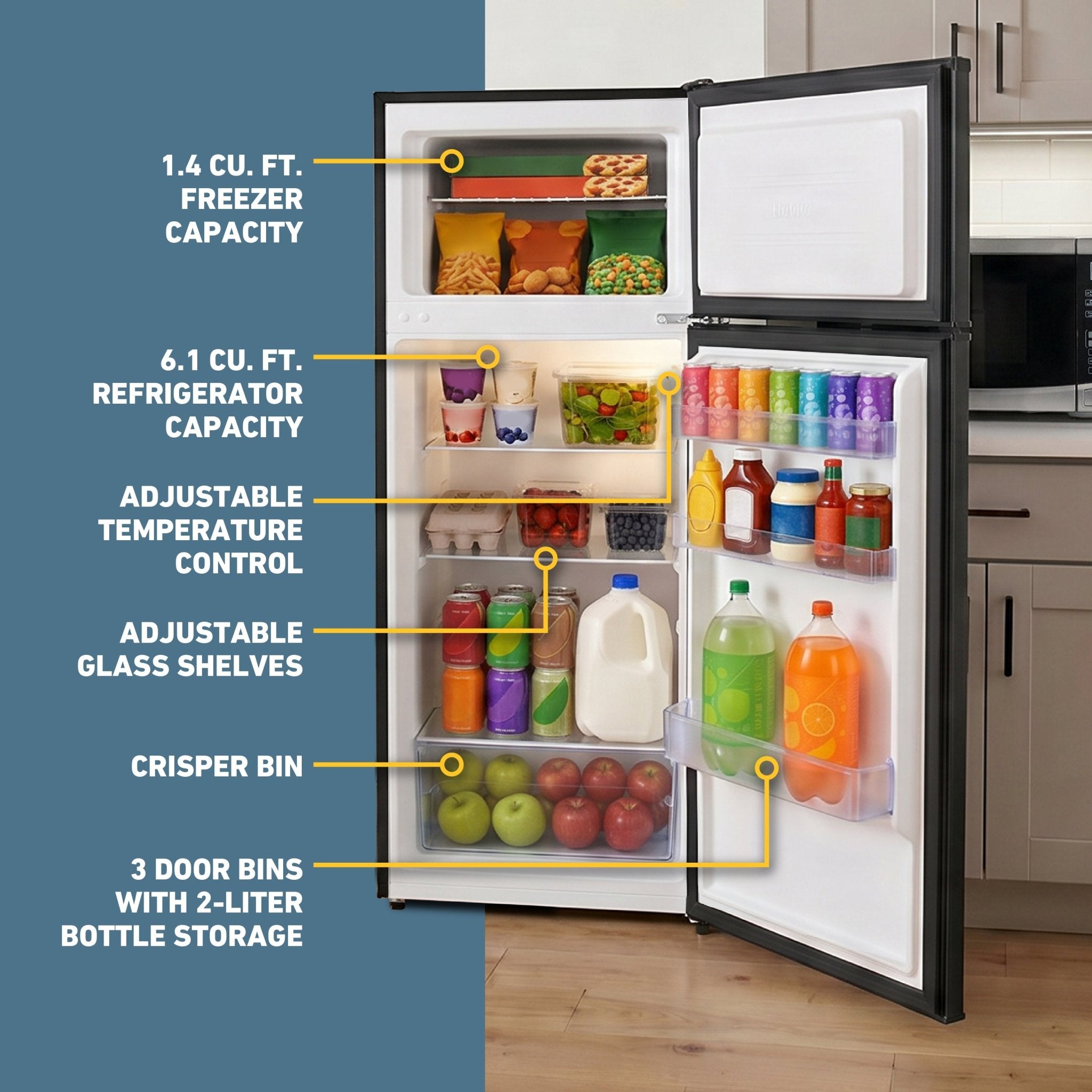 West Bend 7.5 cu. ft. Apartment Size Refrigerator - Image 3