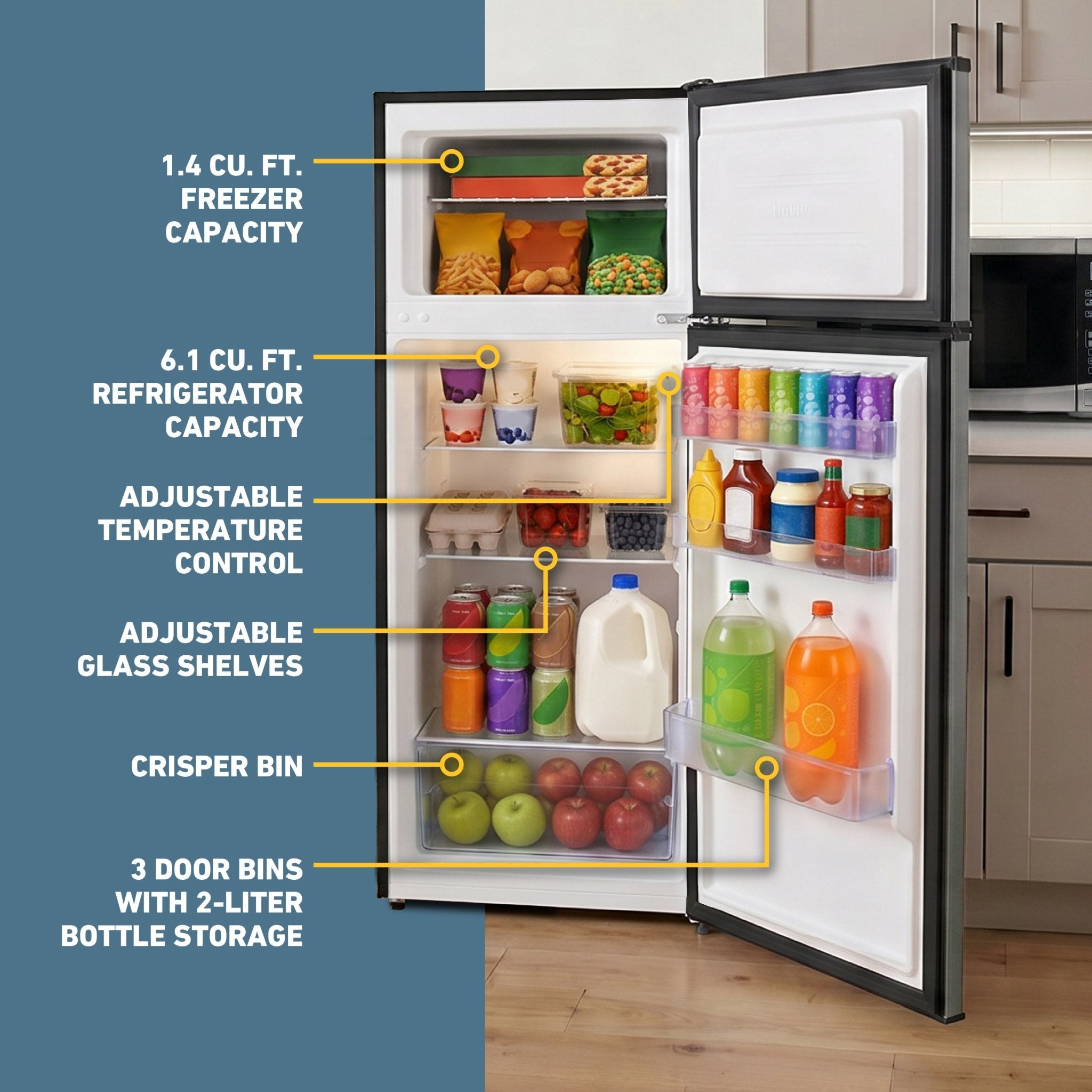 West Bend 7.5 cu. ft. Apartment Size Refrigerator - Image 3
