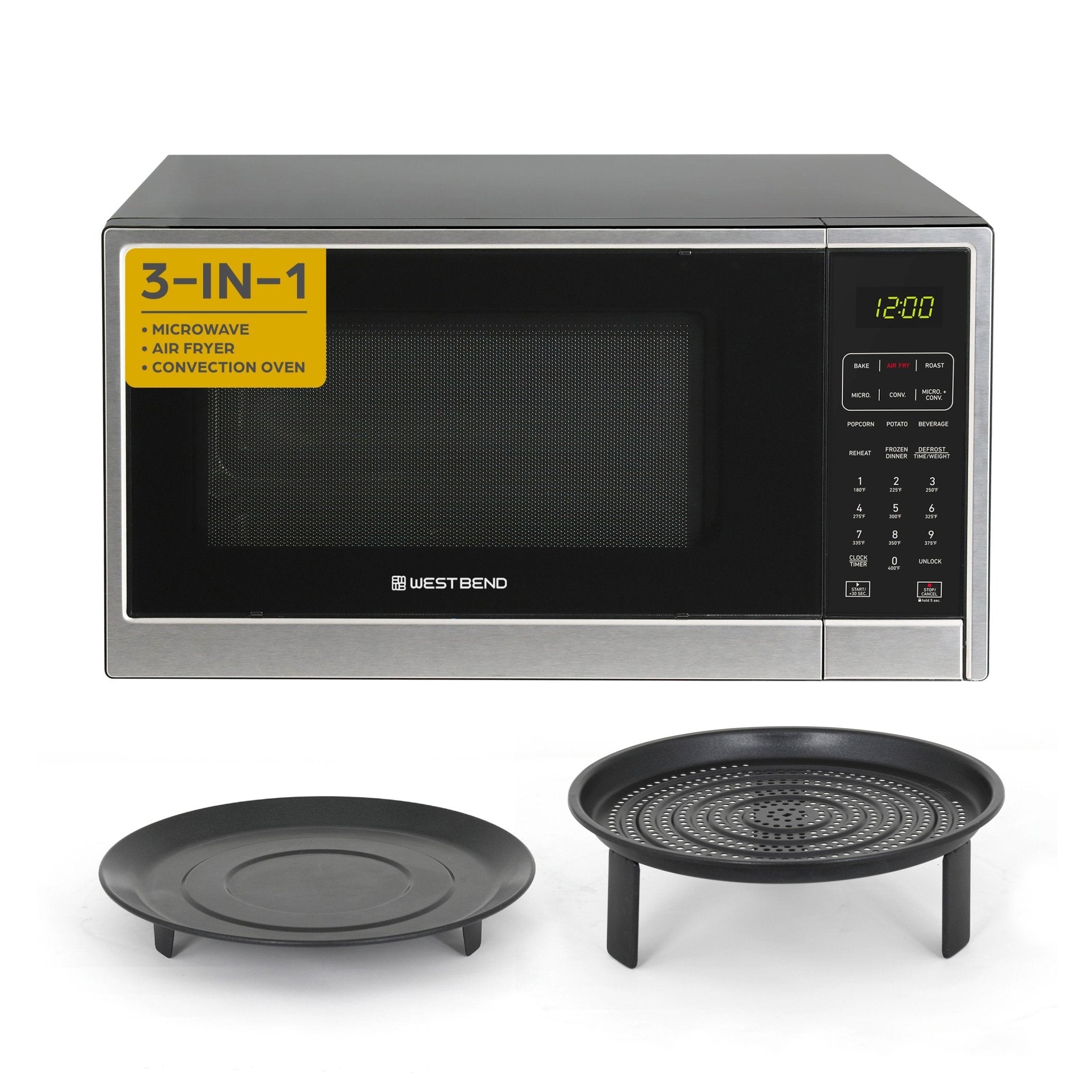 West Bend Microwave Air Fry, Convection Oven 3-in-1, 1.3 cu. ft. Capacity
