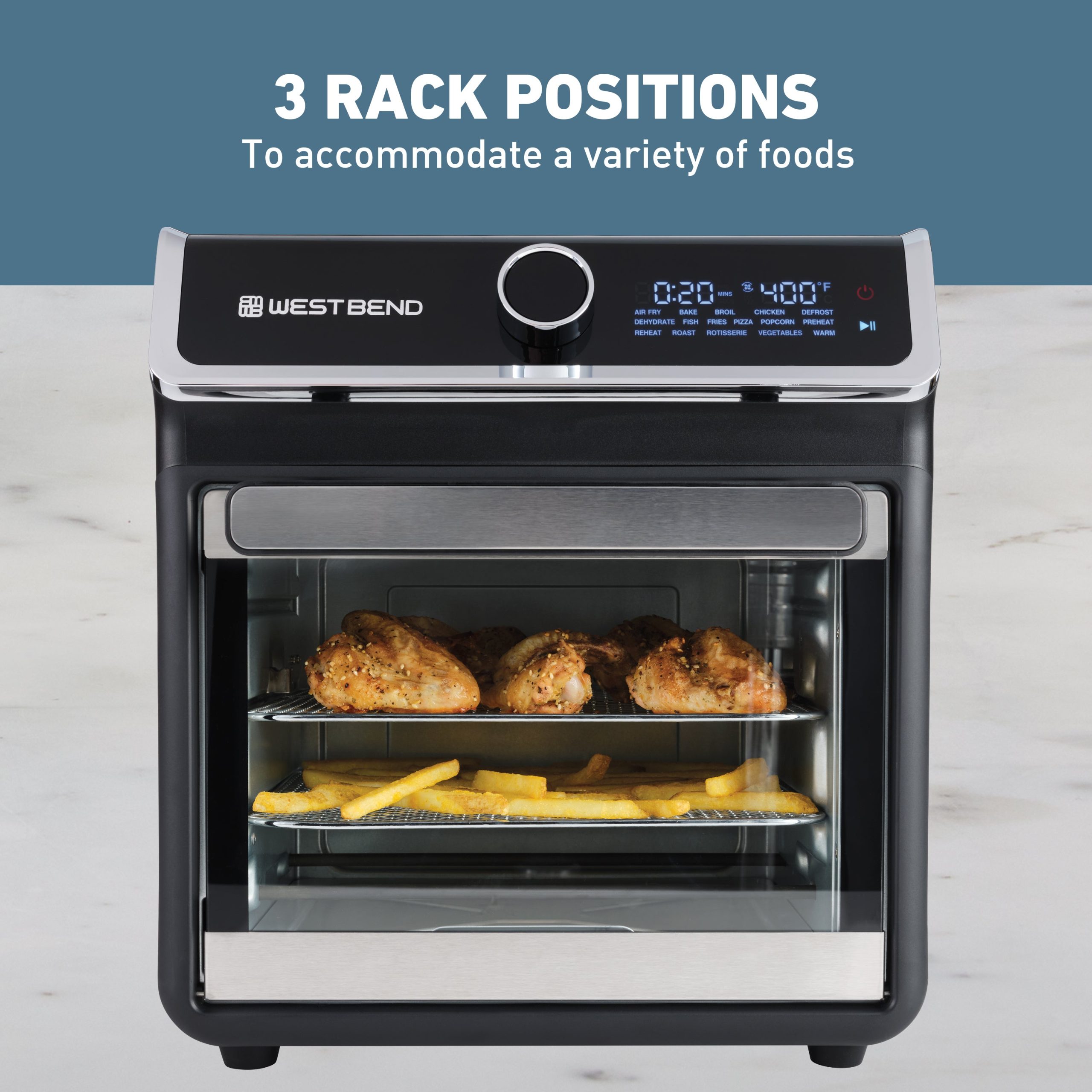 West Bend 15 Qt. Air Fryer Oven with 16 Presets - Image 5