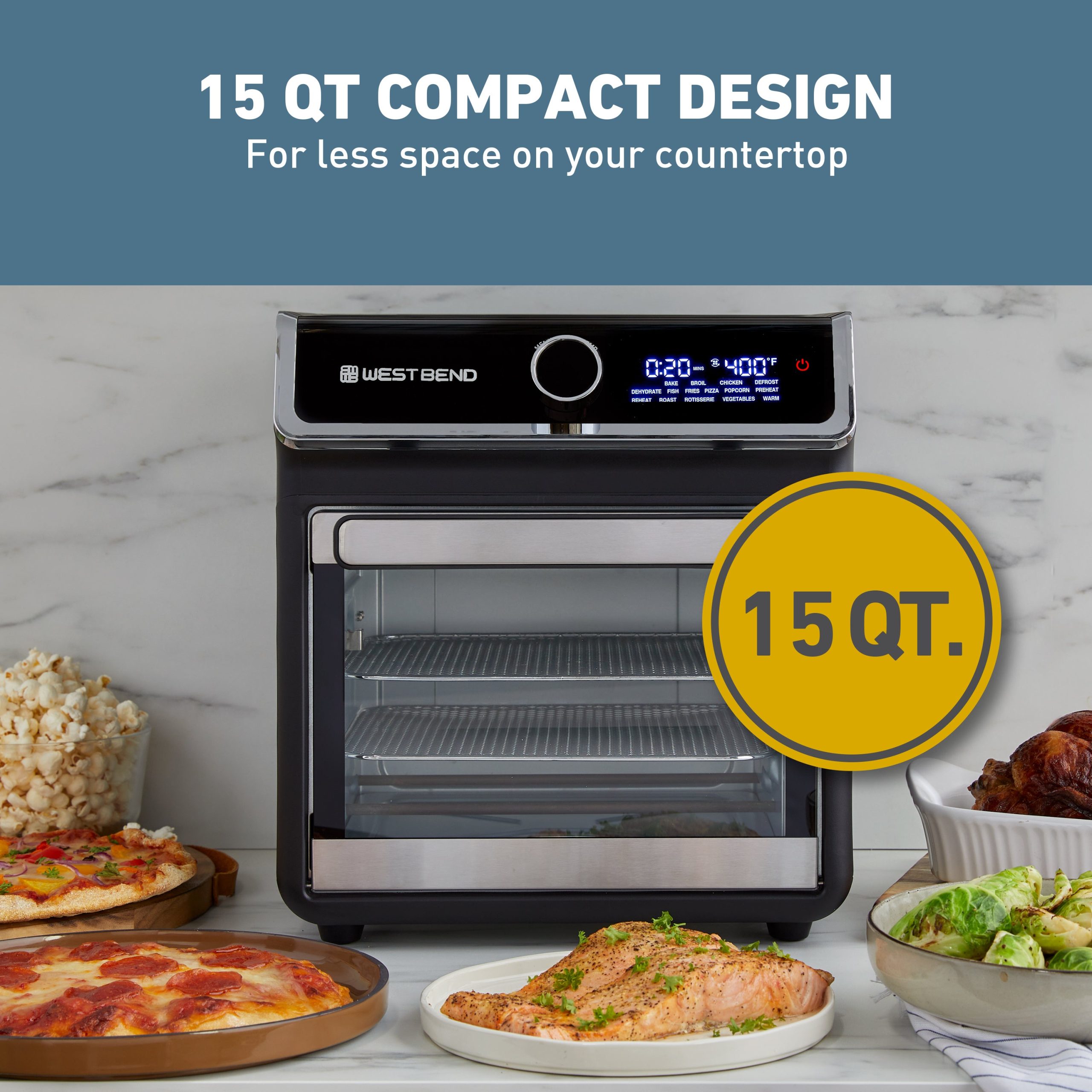 West Bend 15 Qt. Air Fryer Oven with 16 Presets - Image 3